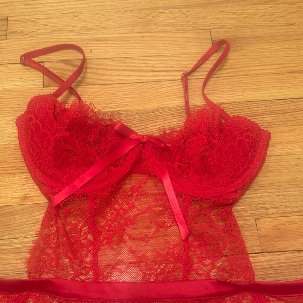 Victoria Secret Red Lace Lingerie